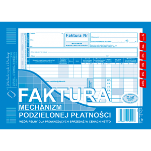 FAKTURA MECHANIZM PODZIELONEJ PŁATNOŚCI od NETTO