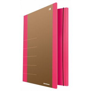 TECZKA Z GUMKĄ DONAU LIFE, A4, 500GSM, 3-SKRZ., RÓŻOWA