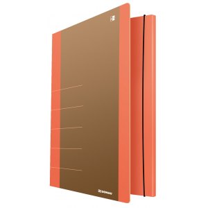 TECZKA Z GUMKĄ DONAU LIFE, A4, 500GSM, 3-SKRZ., POMARAŃCZOWY