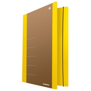 TECZKA Z GUMKĄ DONAU LIFE, A4, 500GSM, 3-SKRZ., Ż&Oacute;ŁTY