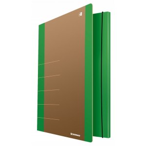 TECZKA Z GUMKĄ DONAU LIFE, A4, 500GSM, 3-SKRZ., ZIELONY