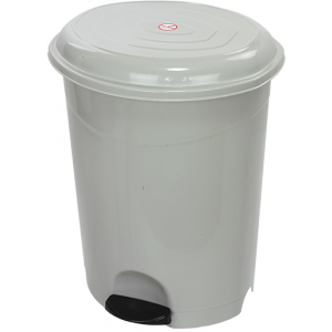 KOSZ PLAST.Z PEDAŁEM SZARY 50L
