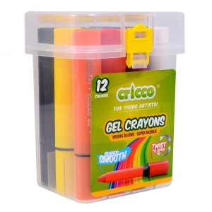 KREDKI ŻELOWE CRICCO TWIST 12 KOLORÓW Z WIADERKIEM