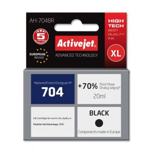 HP TUSZ NR 704 BLACK ACTIVE JET 20ml +70%