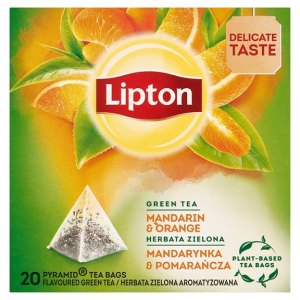 HERBATA LIPTON ZIELONA MANDARYNKA/POMARAŃCZA 20T PIRAMIDKI
