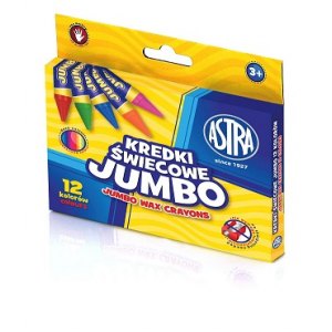 KREDKI ŚWIECOWE JUMBO 12 KOLOR&Oacute;W, ASTRA