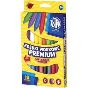 KREDKI WOSKOWE PREMIUM 18 KOLORÓW, ASTRA
