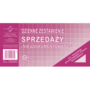 DZIENNE ZESTAWIENIE SPRZEDAŻY NIEUDOKUMENTOWANE 1/3A4