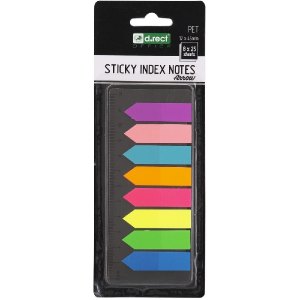 ZAKŁADKI INDEKSUJĄCE 12x45mm 8x25szt STRZAŁKA Z LINIJKĄ
