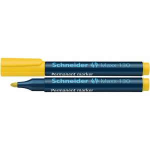 MARKER PERMANENTNY SCHNEIDER MAXX 130, OKRĄGŁY, 1-3MM, ŻÓŁTY