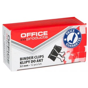 KLIPY DO DOKUMENTÓW OFFICE PRODUCTS, 32MM, 12SZT., CZARNE