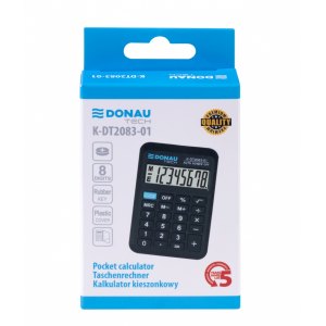 Kalkulator kieszonkowy DONAU TECH, 8-cyfr. czarny
