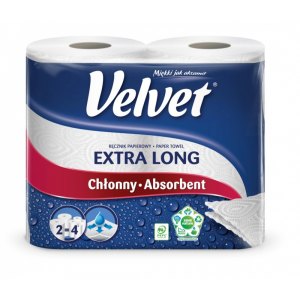 RĘCZNIK PAPIEROWY VELVET NAJDŁUŻSZY 2SZT 2-WARSTWOWY