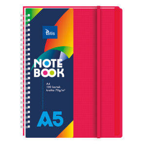 KOŁONOTES A5 100 KARTEK OPRAWA  PP CZERWONA