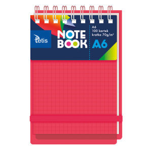 KOŁONOTES A6 100 KARTEK OPRAWA PP CZERWONA