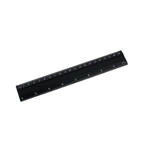 LINIJKA ALUMINIOWA CZARNA 20CM z gumką