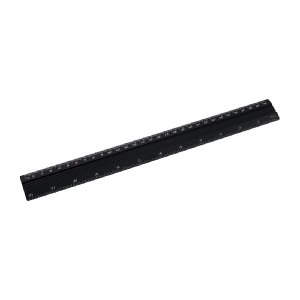 LINIJKA ALUMINIOWA CZARNA 30CM z gumką
