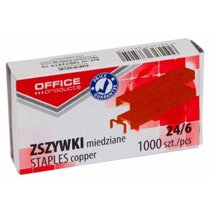 Zszywki OFFICE PRODUCTS, 24/6, miedziane, 1000szt.