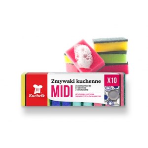 GĄBKA DO MYCIA NACZYŃ MIDI KUCHCIK, 10 SZTUK