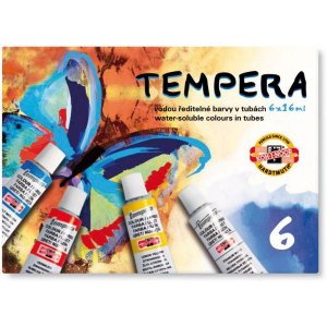 FARBA TEMPERA, 6 KOLORÓW x 16 ML, KOH-I-NOOR