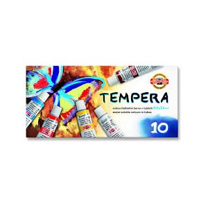 FARBA TEMPERA, 10 KOLORÓW x 16 ML, KOH-I-NOOR