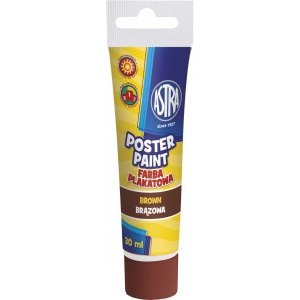 FARBA PLAKATOWA W TUBCE, 30 ML, ASTRA, BRĄZOWA