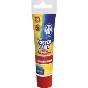 FARBA PLAKATOWA W TUBCE, 30 ML, ASTRA, JASNOCZERWONA