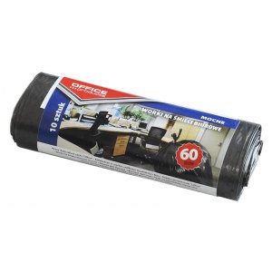WORKI NA ŚMIECI, MOCNE  LDPE , 60X80, 60L, 10SZT., CZARNE