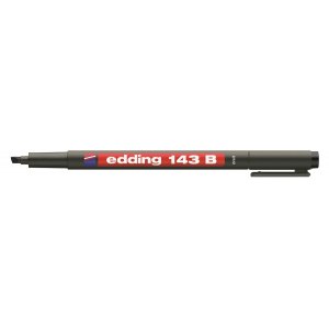 Marker Edding 143B niezmywalny do folii ścięty 1mm czarny