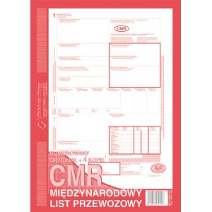 CMR międzynarodowy list przewozowy  numerowany 