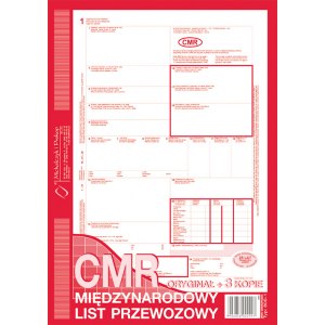 CMR międzynarodowy list przewozowy  numerowany 