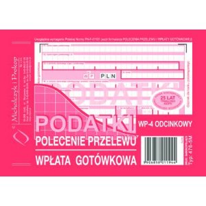 Polecenie przelewu A6 podatki 4-odc