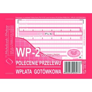 Polecenie przelewu-wpłata gotówkowa A6 2-odc