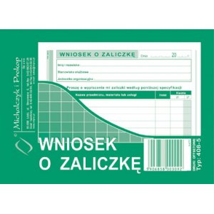 Wniosek o zaliczkę A6