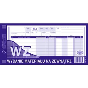 WZ wydanie materiału na zewnątrz 1/3 A3 12-POZ