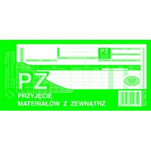 PZ przyjęcie materiał&oacute;w z zewnątrz 1/3 A4