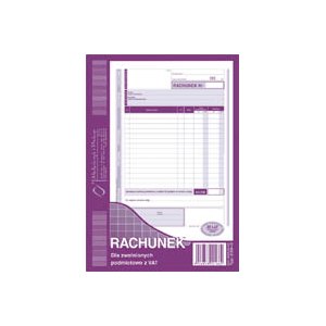 Rachunek A5 dla zwolnionych z VAT  pion 