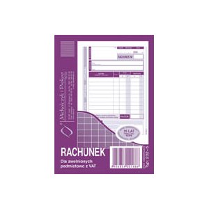 Rachunek A6 dla zwolnionych z VAT