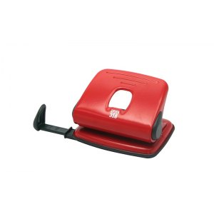 DZIURKACZ SAX318, DZIURKUJE DO 15 KARTEK, CZERWONY