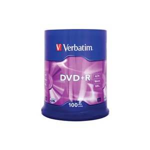 PŁYTA VERBATIM DVD+R, 4,7GB, 16X, CAKE 100